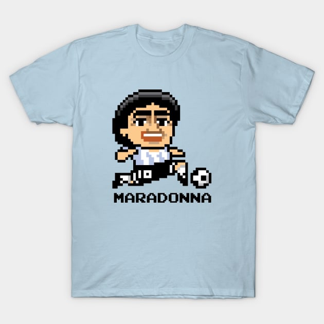 Diego Maradonna Pixel Character T-Shirt by Rebus28